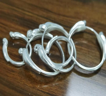 Sterling Earring Silver Jewelry Components Anodizing PVD Finish Tolerance 0.05mm